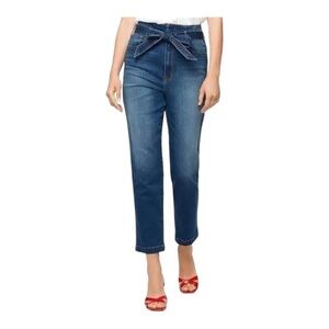Sanctuary Denim Modern Straight Crop High Rise Belted Tie Waist Jeans - size 28